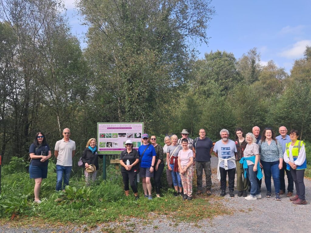 A group shot of participants at the bog talk and walk in Kilteevan on August 16th 2025