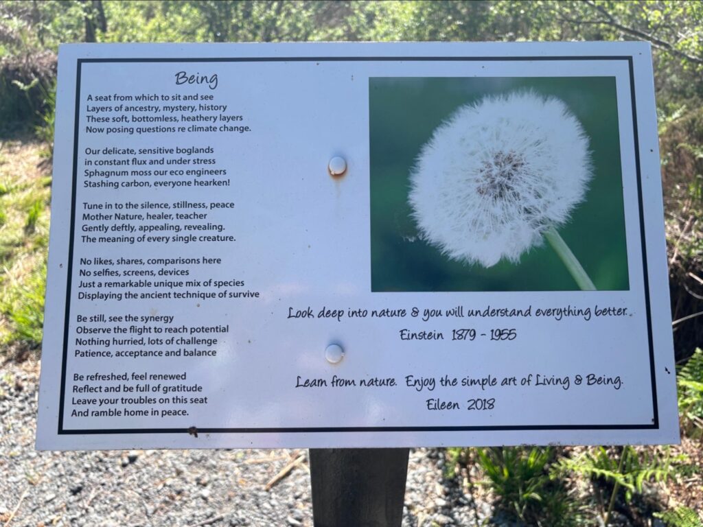 image2 Photo of a sign displaying a poem ‘Being’ written by Eileen Fahey